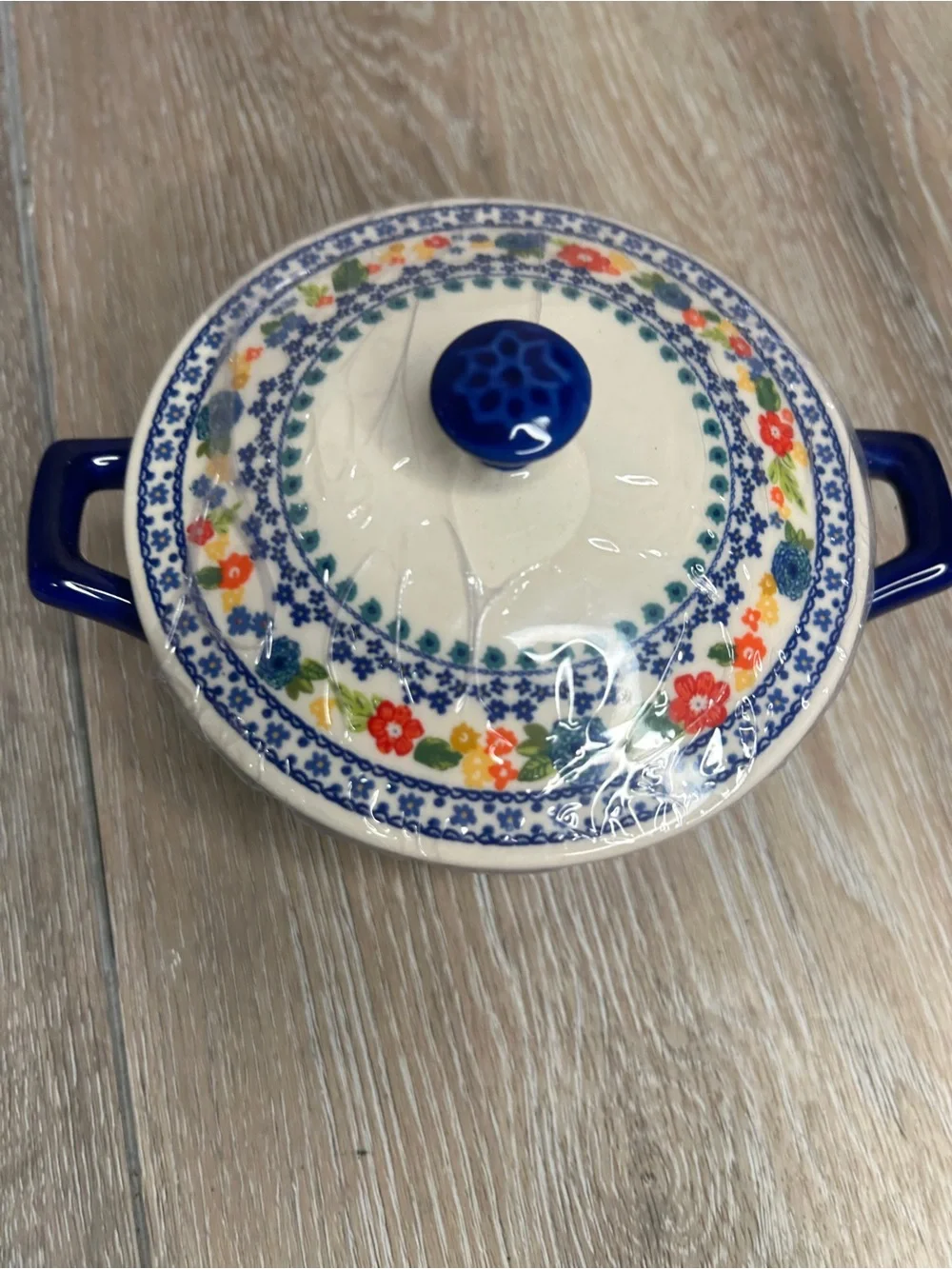 NWT Pioneer Woman Dazzling Dahlias Cobalt Mini Casserole Dish With Lid 14.4 oz⁠